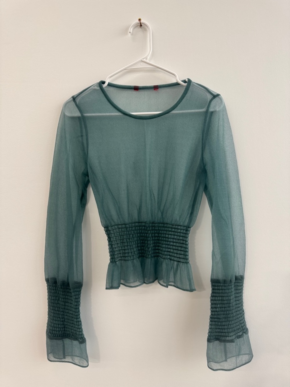 Eckhaus Latta Sheer Mineral Blue Blouse